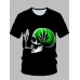 Men Street O Neck Print Green T-shirt