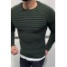 Autumn And Winter Casual Men's Round Neck Ribbed Knit Sweater Sleeves Slim Suits