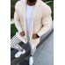 Mens Slim Lapel Knitted Sweater Long Sleeve Cardigan