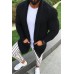 Mens Slim Lapel Knitted Sweater Long Sleeve Cardigan